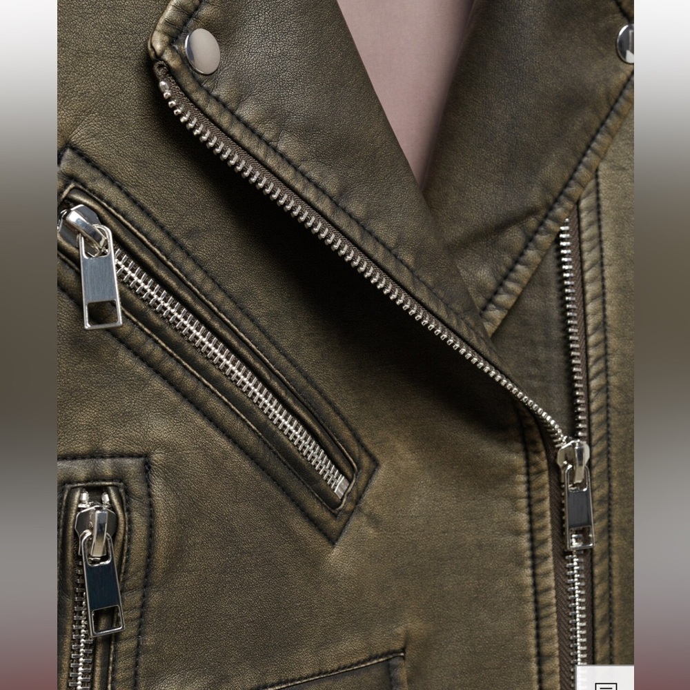 Mango OVERSIZED WORN-EFFECT BIKER JACKET - image 5